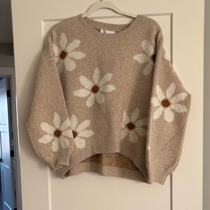 Miracle Beige Floral Sweater
